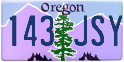 OR license plate 143JSY