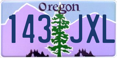 OR license plate 143JXL