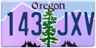 OR license plate 143JXV