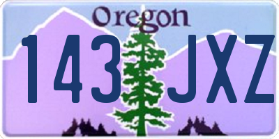 OR license plate 143JXZ