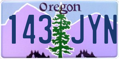 OR license plate 143JYN