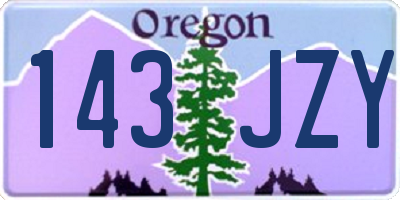 OR license plate 143JZY