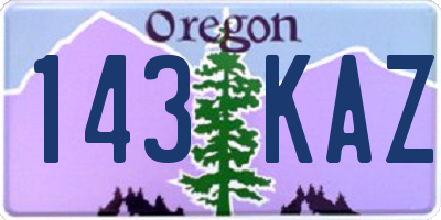 OR license plate 143KAZ