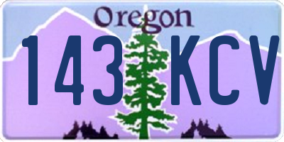 OR license plate 143KCV
