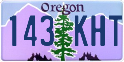 OR license plate 143KHT