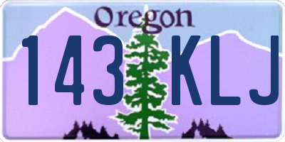 OR license plate 143KLJ