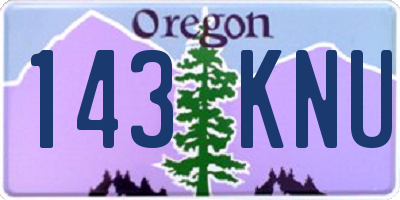 OR license plate 143KNU