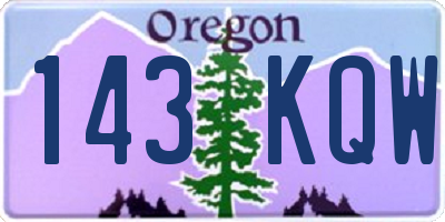 OR license plate 143KQW