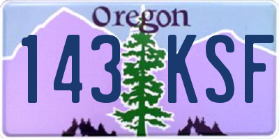 OR license plate 143KSF