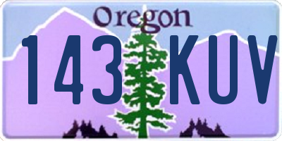 OR license plate 143KUV