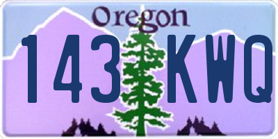 OR license plate 143KWQ