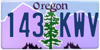 OR license plate 143KWV