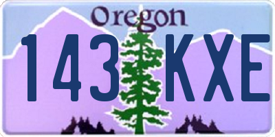 OR license plate 143KXE