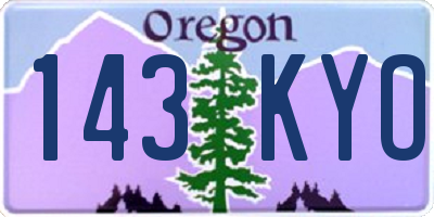 OR license plate 143KYO