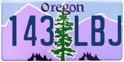 OR license plate 143LBJ