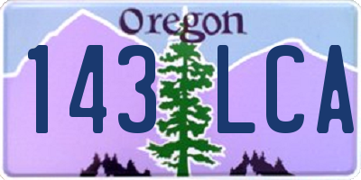 OR license plate 143LCA