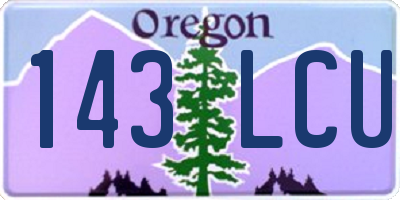 OR license plate 143LCU