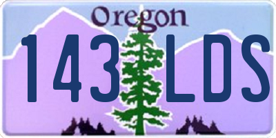 OR license plate 143LDS