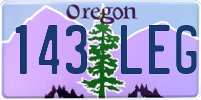 OR license plate 143LEG