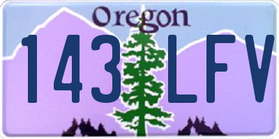 OR license plate 143LFV