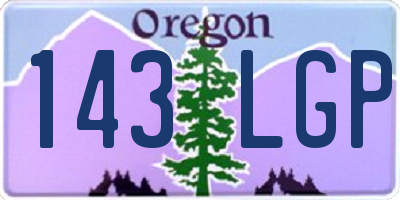 OR license plate 143LGP