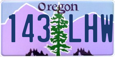 OR license plate 143LHW