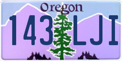 OR license plate 143LJI