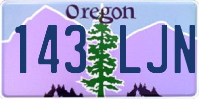 OR license plate 143LJN