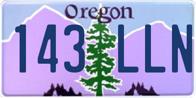 OR license plate 143LLN