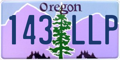 OR license plate 143LLP