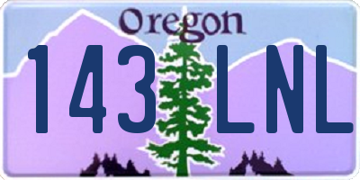 OR license plate 143LNL