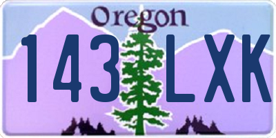 OR license plate 143LXK
