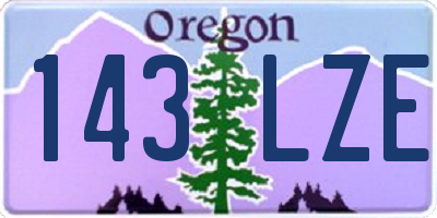 OR license plate 143LZE