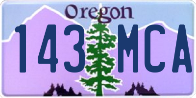 OR license plate 143MCA