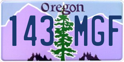 OR license plate 143MGF