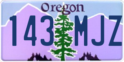 OR license plate 143MJZ