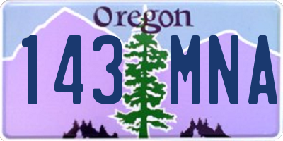 OR license plate 143MNA
