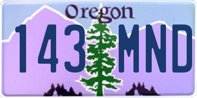 OR license plate 143MND
