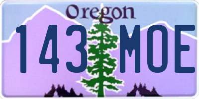 OR license plate 143MOE