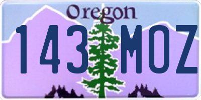 OR license plate 143MOZ