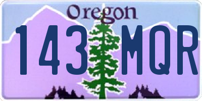 OR license plate 143MQR