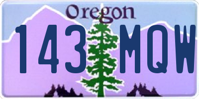 OR license plate 143MQW