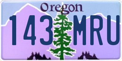 OR license plate 143MRU