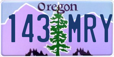 OR license plate 143MRY