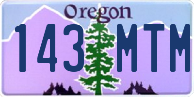 OR license plate 143MTM