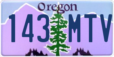 OR license plate 143MTV
