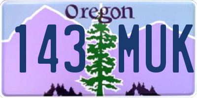 OR license plate 143MUK