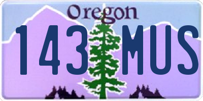 OR license plate 143MUS