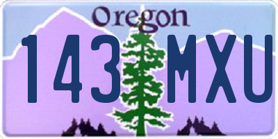 OR license plate 143MXU