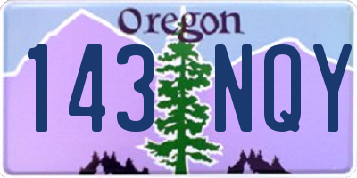 OR license plate 143NQY